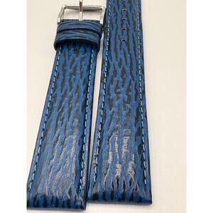 New 20mm Citizen Blue Shark-Grain Genuine Leather Watch Band